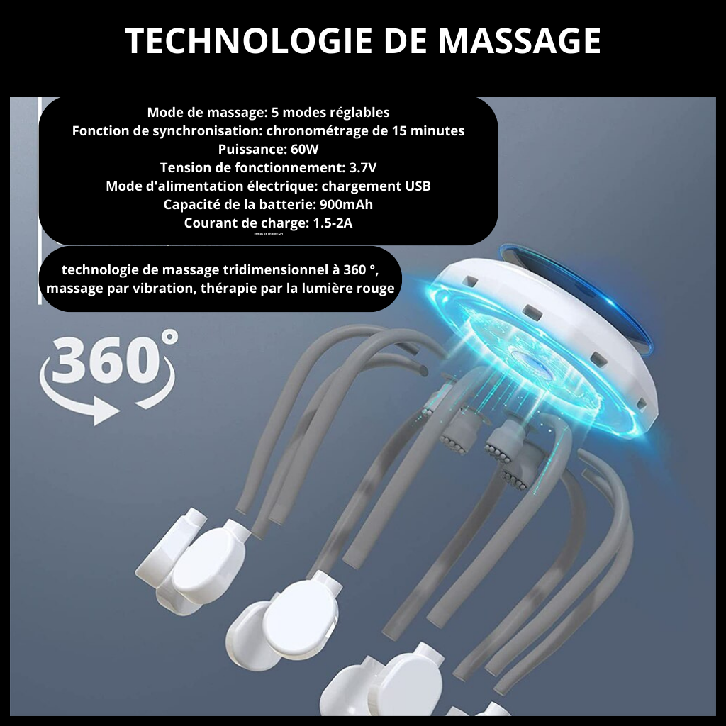 VIBROMASSEUR RELAXANT POUR LA TETE