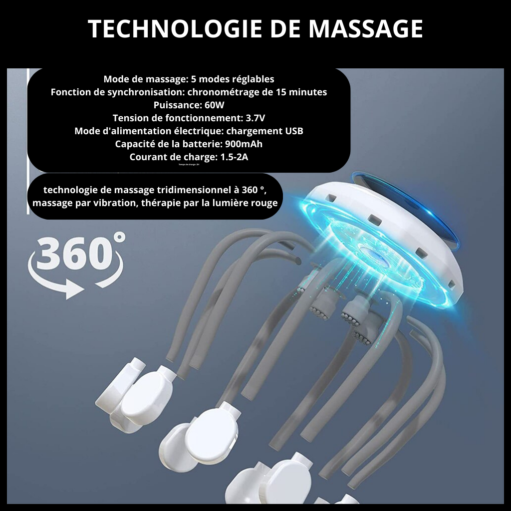 VIBROMASSEUR RELAXANT POUR LA TETE  <br> Modèle # SUMMER