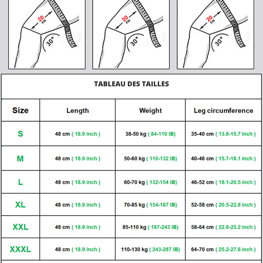 GENOUILLERE DE SOUTIEN ET COMPRESSION <br> Modèle # SUMMER