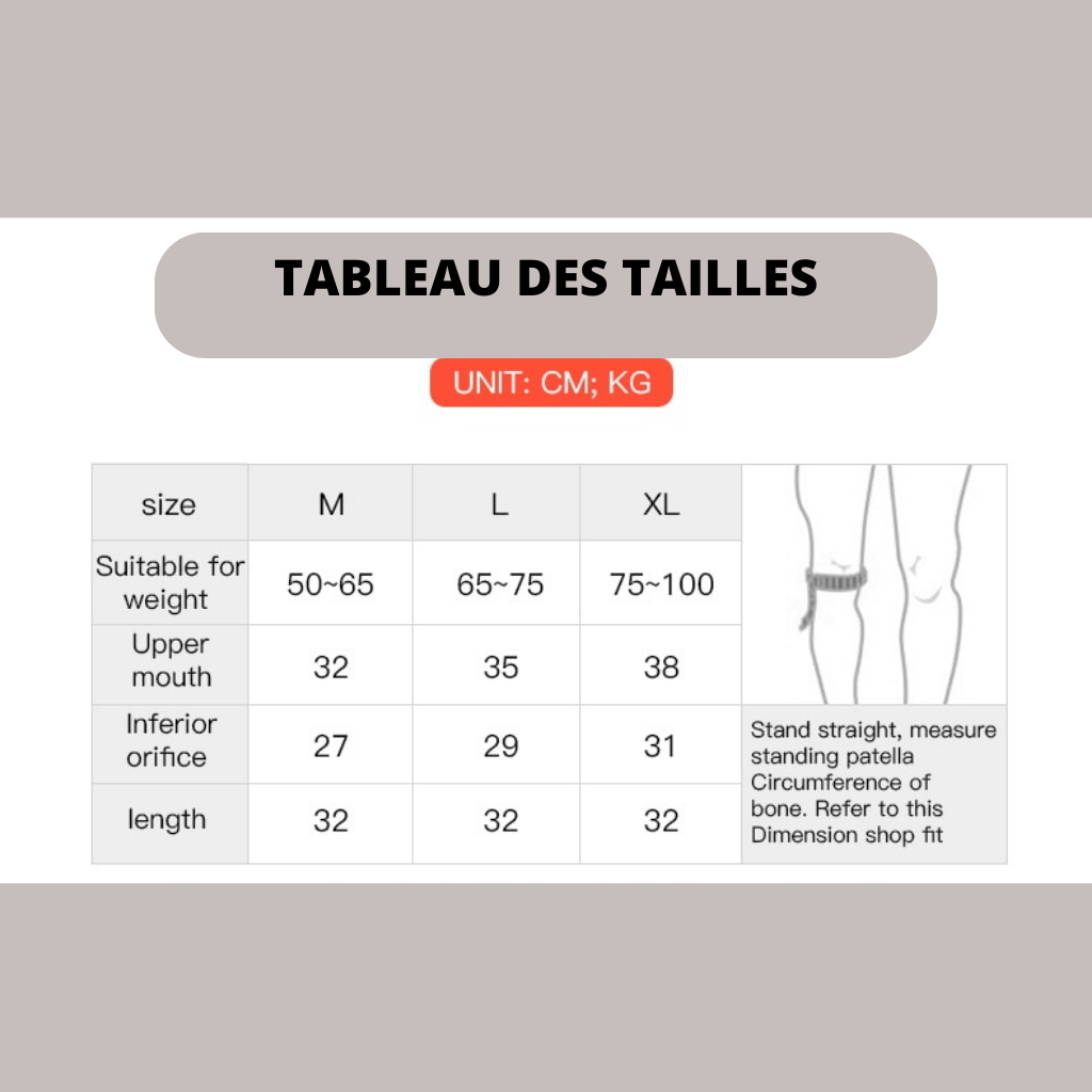 GENOUILLERE LIGAMENTAIRE DE COMPRESSION <br> Modèle # SUMMER